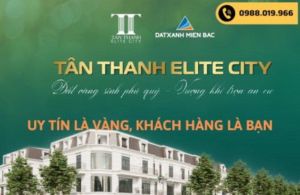 Ra mắt bom tấn đầu tư bđs thành phố công nghiệp - Khu đô thị Tân Thanh Elite City, Công ty Đất xanh miền bắc phân phối trực tiếp dự án này -